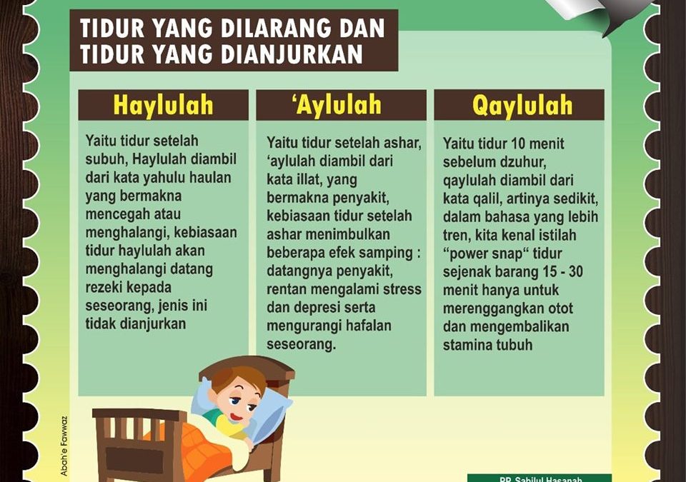 Tidur Yang Dilarang Dan Diperbolehkan Pondok Pesantren Sabilul Hasanah